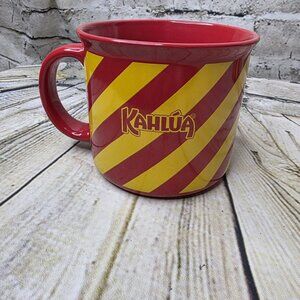 Kahlua JUMBO Mug Red & Yellow Stripe 16 Oz 3.75 x 4"